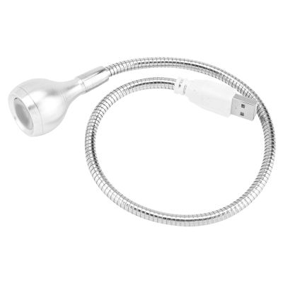 USB LED Lamp, Long Flexible Neck Desk USB Light Portable USB Gooseneck Light for Home School Office Night Studying 1W(Silver B)