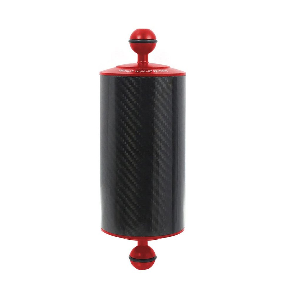 BGNing Carbon Fiber Double Ball Head Hollow Design Float Buoyancy Arm 5/8/10inch Diving Photography Camera D80mm (8inch)