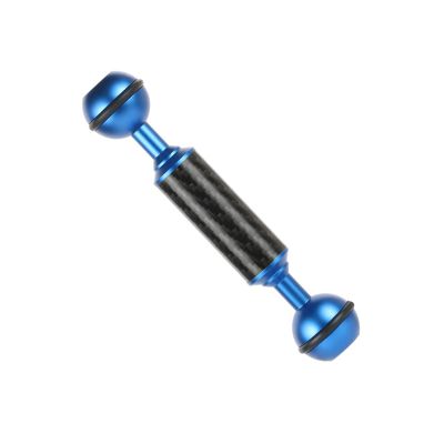 BGNing Carbon Fiber 1" Dual Ball Head 5/8/10/12inch Extension Arm D20mm Handheld Tripod Selfie Stick Camera Waterproof Mount (D20mm 7inch,Blue)