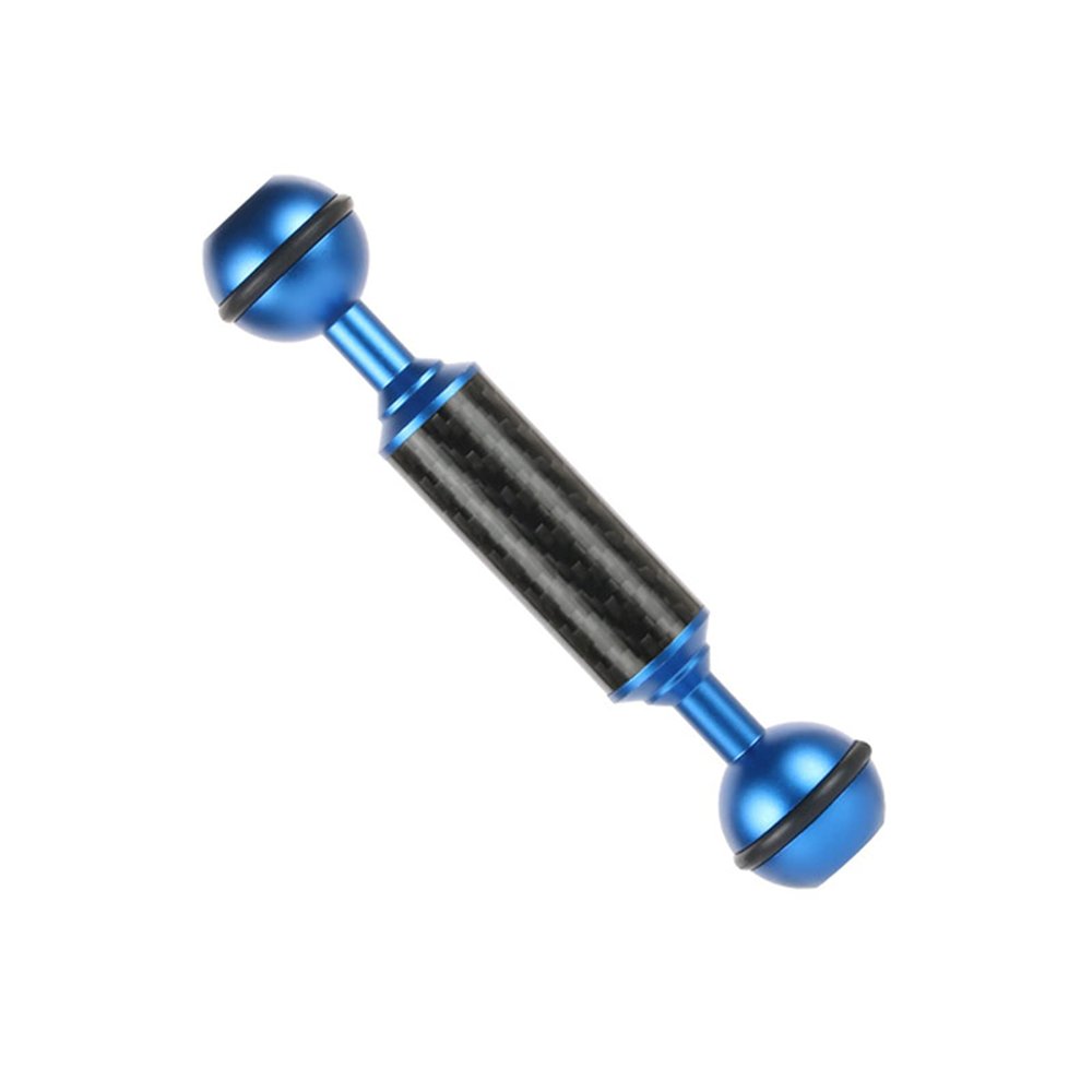 BGNing Carbon Fiber 1" Dual Ball Head 5/8/10/12inch Extension Arm D20mm Handheld Tripod Selfie Stick Camera Waterproof Mount (D20mm 7inch,Blue)