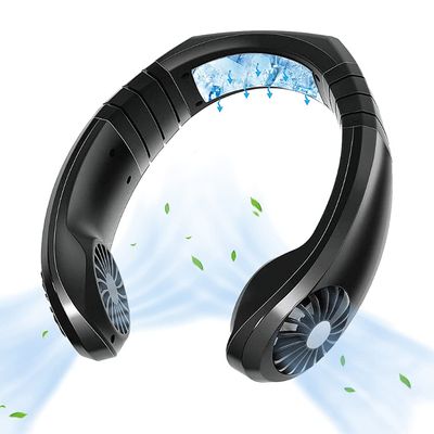 AQUYY Hands Free Portable Neck Fan, Mini USB Rechargeable Neck Cooler Fan with 3 Speeds, Personal Air Conditioner Hanging Neckband Cooling Fan for Summer Home Office Sport Indoor Outdoor Black