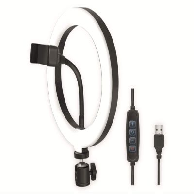 LogiLink AA0151 LED Ring Light/Ring Light (Diameter 20 cm) with Smartphone Holder, 3 Colour Modes (Natural, Warm, Cold) and 72 LEDs for Professional Videos and Pictures, Black, 72 LEDs (Diameter 20)