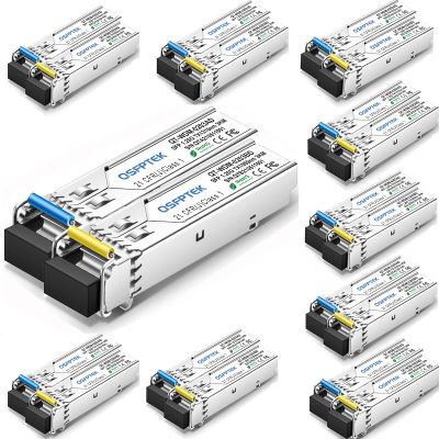 1.25g BIDI SFP Module, 1000BASE-BX-D BIDI WDM Transceiver, Tx1490 / Rx1310nm DDM LC WDM Transceiver Optical Fiber Transceiver for Cisco Cisco GLC-BX-20U, Cisco GLC-BX-20D, up to 20km - 10pair