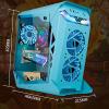 Computer Cases,Mid-Tower PC Gaming Case M-ATX/ITX - Front I/O USB 3.0 Port - Tempered Glass Side Panel - Cable Management System - Water-Cooling Ready (Color : Blue) view 2