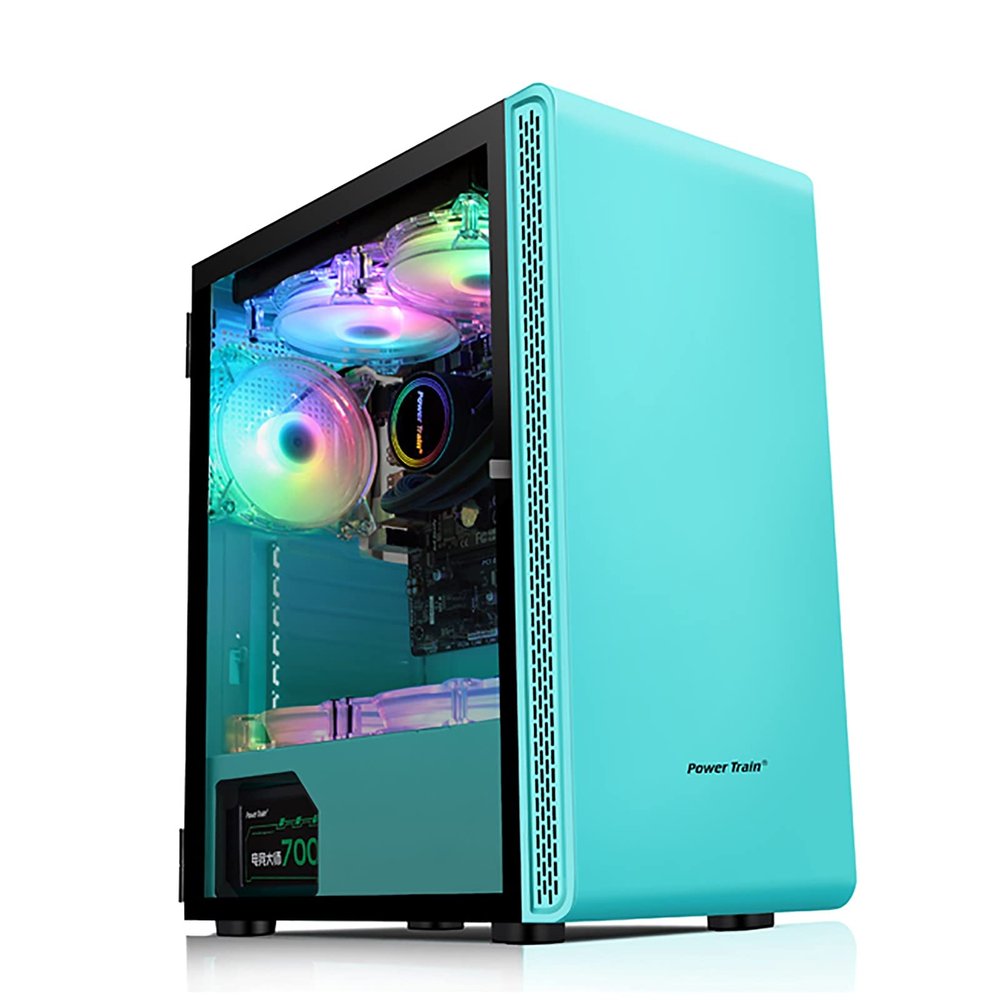 BBNB Computer Cases,Mid-Tower PC Gaming Case ATX/M-ATX/ITX - Front I/O USB 3.0 Port - Tempered Glass Side Panel - Cable Management System - Water-Cooling Ready (Color : Green)
