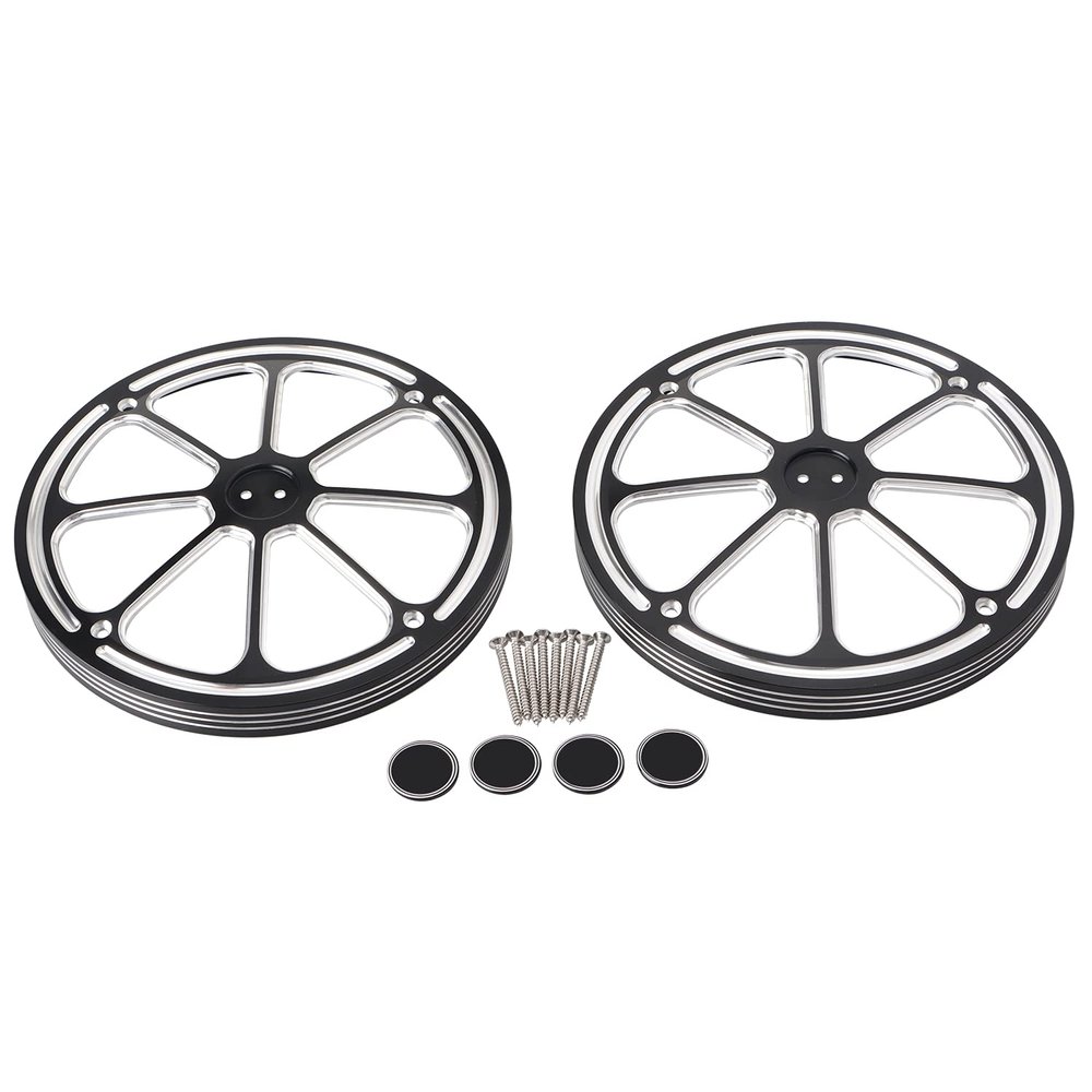 BID4ZE Large Aluminum Rear Speaker Trim Grills Cover for Harley Electra Glide Street Glide Tri Glide Ultra Limited 2014-2023