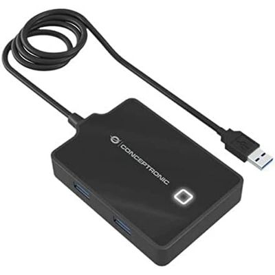 Hub Conceptronic USB 3.0 4 P Cable 90cm Con Alim