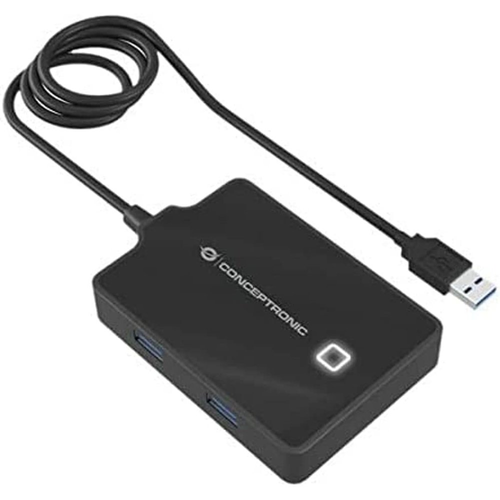 Hub Conceptronic USB 3.0 4 P Cable 90cm Con Alim