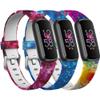 ECSEM Flexible Silicone Band Compatible with Fitbit Luxe Watch Bands Replacement Adjustable Quick Release Wristband Straps Pattern Bracelet for Women&Men,Large view 1