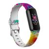 ECSEM Flexible Silicone Band Compatible with Fitbit Luxe Watch Bands Replacement Adjustable Quick Release Wristband Straps Pattern Bracelet for Women&Men,Large view 4
