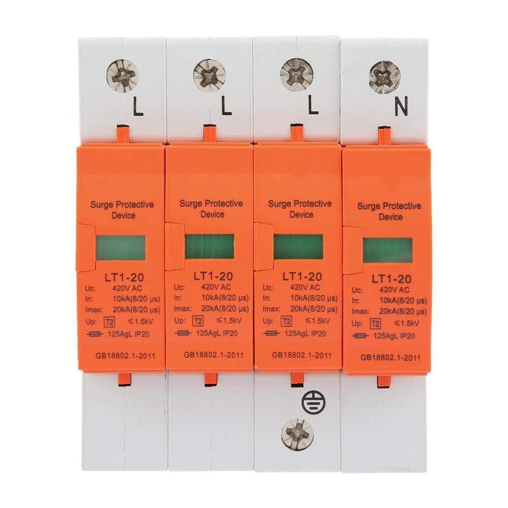 EVTSCAN 4P 20kA 420vAC House Surge Protective Low-voltage Arrester Device