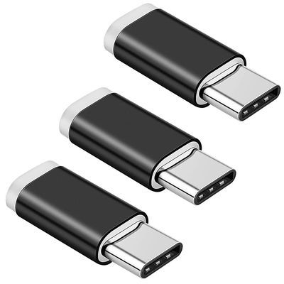 AceSoft 3PCS High Security Reversible Design Heavy Duty Micro to Type C USB 3.1 Adaptor Compatible with USB Type C Devices,Such as Cellphone,Tablet,PC