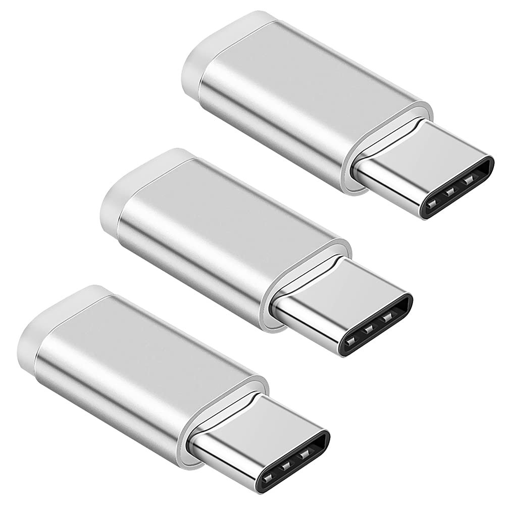 3PCS Efficient Time Saving Easy to Use Heavy Duty Micro USB Female to USB C Adapter Compatible with USB Type C Devices,Such as Cellphone,Tablet,PC