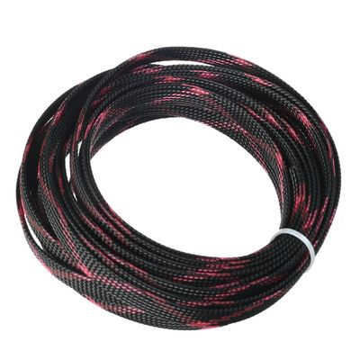 Aicosineg Wire Braided Protective Sleeve for Household Computer Audio Video Protective Cables Black and Pink 2/5Inch 16ft 1Pcs
