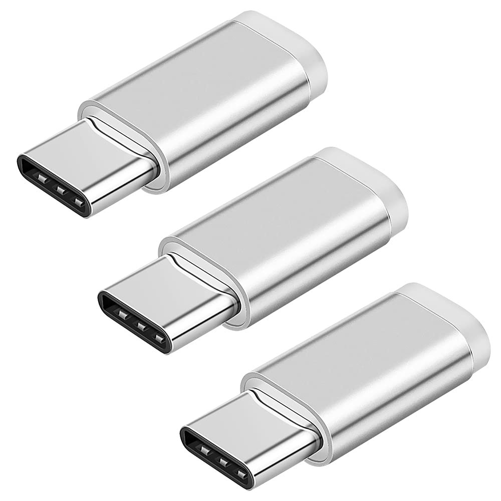 3PCS High Speed Perfectly fit Heavy Duty Micro USB Female to USB C Adapter Compatible with USB Type C Devices,Such as Cellphone,Tablet,PC