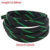 Aicosineg Wire Braided Protective Sleeve for Automotive Wire Sleeving Protect cat from Chewing Cords Black and Green 2/5Inch 16ft 1Pcs view 2