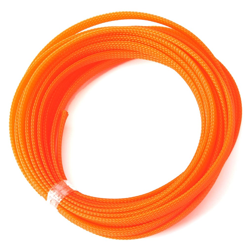 Aicosineg Wire Braided Protective Sleeve for Household Computer Audio Video Protective Cables Orange 1/3Inch 16ft 1Pcs