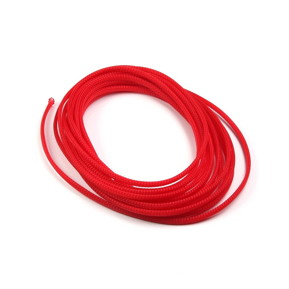 Aicosineg Wire Braided Protective Sleeve for Automotive Wire Sleeving Protect cat from Chewing Cords Red 1/6Inch 16ft 1Pcs