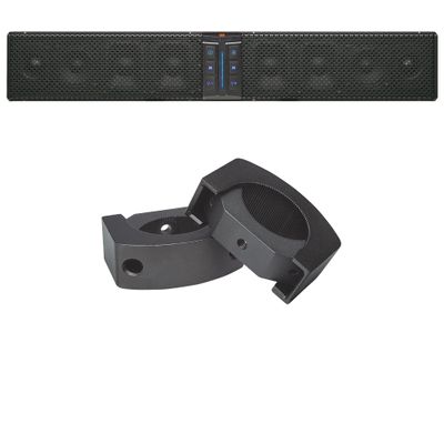 PowerBass 1 XL-850 8 Speaker Bluetooth Powersports Soundbar and 1 Set of XL-SBCLAMP2 XL Sound Bar Universal C-Clamps