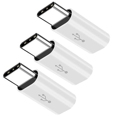 3PCS High Stability Perfectly fit Heavy Duty Micro USB Female to USB C Adapter Compatible with USB Type C Devices,Such as Cellphone,Tablet,PC