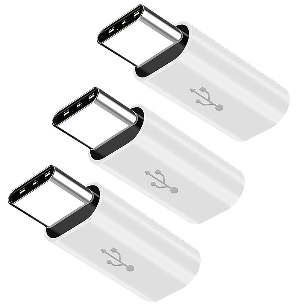 3PCS High Stability Perfectly fit Heavy Duty Micro USB Female to USB C Adapter Compatible with USB Type C Devices,Such as Cellphone,Tablet,PC