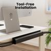 EVEO Cable Management Under Desk Kit (12 Units)- Under Desk Cable Management Cord Cover, Cable Hider Cord Management Under Desk Cable Organizer Cord Organizer Tray - 96''J Channel 12X16 - White view 3