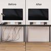 EVEO Cable Management Under Desk Kit (12 Units)- Under Desk Cable Management Cord Cover, Cable Hider Cord Management Under Desk Cable Organizer Cord Organizer Tray - 96''J Channel 12X16 - White view 4