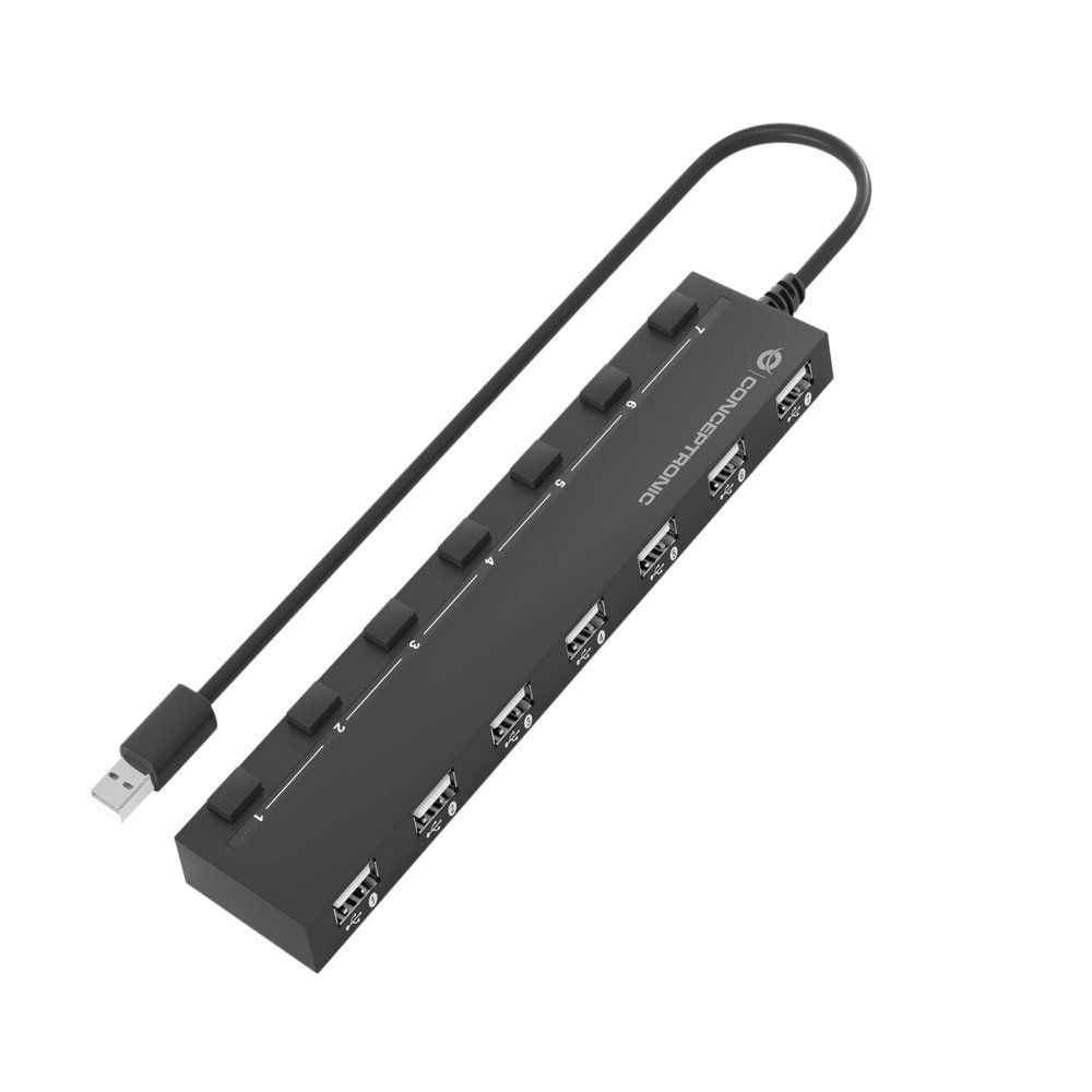 Hub Conceptronic USB 2.0 7 Puertos Con Interruptor