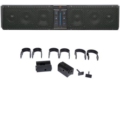 PowerBass 1 XL-650 6 Speaker Bluetooth Powersports Soundbar and 1 Set of XL-SBTCLAMP Thin C Clamp