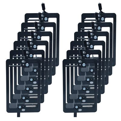 1 Gang Low Voltage Mounting Bracket for Passing Though Telephone Wires, Network Cables, HDMI, Coaxial, Speaker Cables, TVCable, Pack of 12, Black, 24 Screws and Cutting Template Included