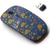 2.4G Wireless Mouse with Cute Pattern Design for All Laptops and Desktops with Nano Receiver - Fall Fruits Sunflowers view 1