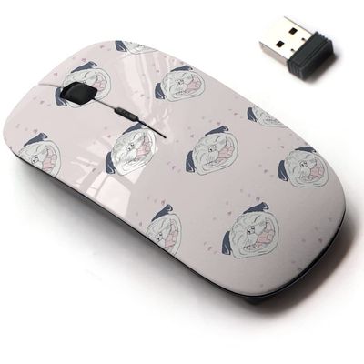 2.4G Wireless Mouse with Cute Pattern Design for All Laptops and Desktops with Nano Receiver - Bulldog