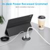 Desktop Power Grommet, 2 inch, USB C PD 20W Fast Charging Station, Desk Hole Recessed Power Outlet,ETL Listed (1, 6 FT Cable) view 3