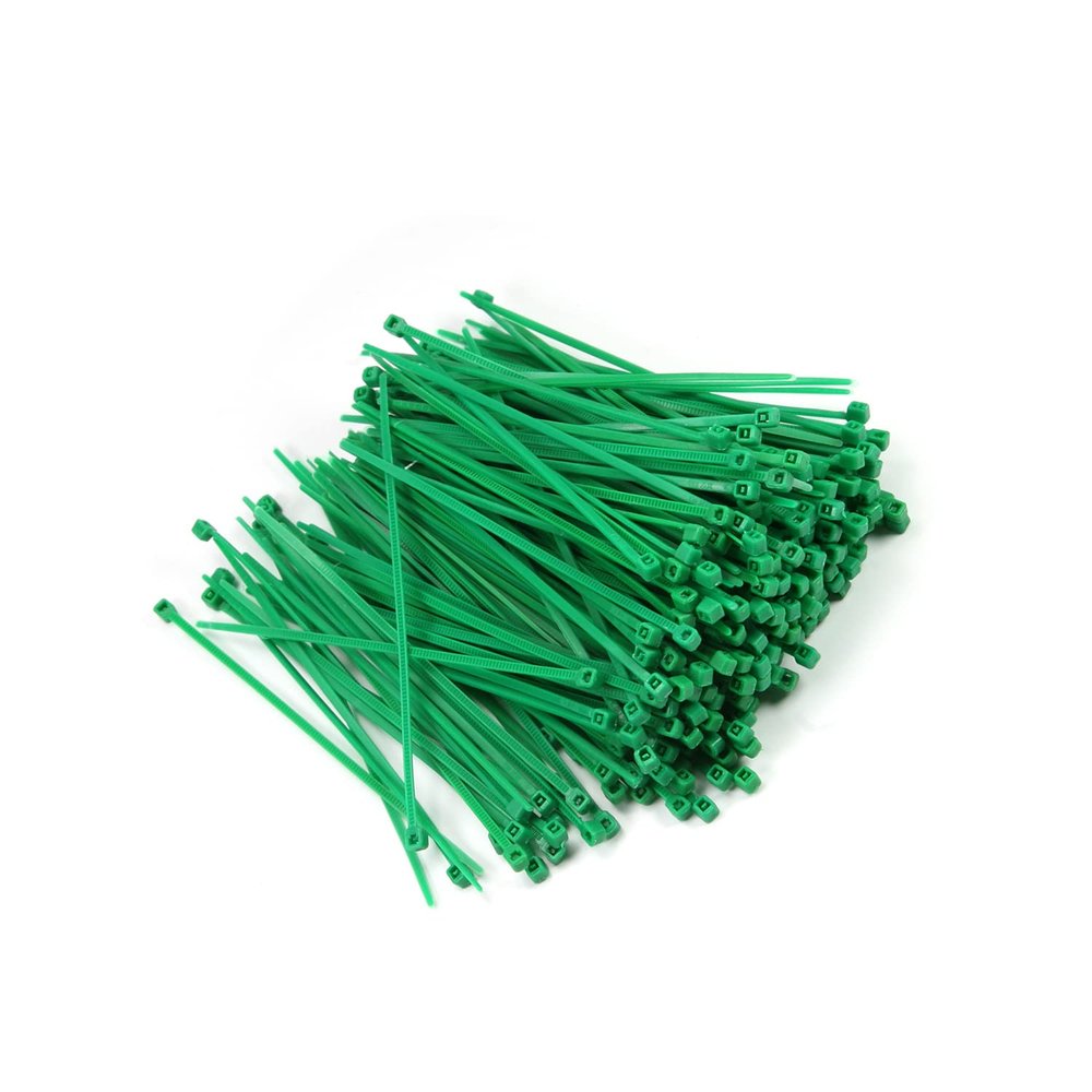 Juvielich 500PCS Cable Zip Ties Heavy Duty Green Self-Locking Adjustable Nylon Tie Wraps for Home, Office, Garden and Workshop Green