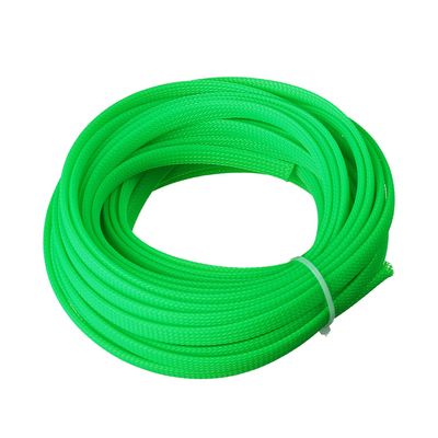 Aicosineg Wire Braided Protective Sleeve for Cable Split Power Cord Protection Flame Retardant Cable Manage Green 1/3inch 33ft 1Pcs