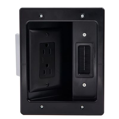 Legrand - On-Q in-Wall TV Cable Management Kit, Recessed Power & Low Voltage Bridge for TVs, UL Listed DIY Wire Hider Solution, HT2102BKV1, Black
