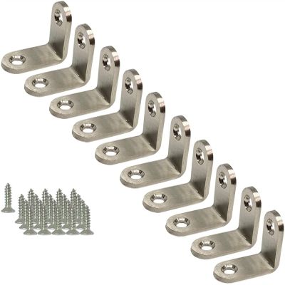 10 Pcs Enhanced Corner Brace Bracket 0.3cm Thickness Stainless Steel L Shape Angle Bracket 90 Degree with Screws for Furniture Corner Support (30x30x16mm) (Size : 30x30mm 3mm thickness)