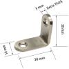 10 Pcs Enhanced Corner Brace Bracket 0.3cm Thickness Stainless Steel L Shape Angle Bracket 90 Degree with Screws for Furniture Corner Support (30x30x16mm) (Size : 30x30mm 3mm thickness) view 3