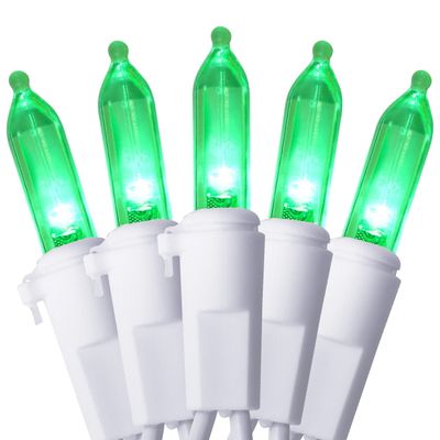 Holiday Essence - 100 LED Green Christmas Lights Set 26.9 Ft White Wire Indoor & Outdoor Holiday Dcor for Christmas Tree St. Patrick's Day Easter Traditional Decoration UL Certified