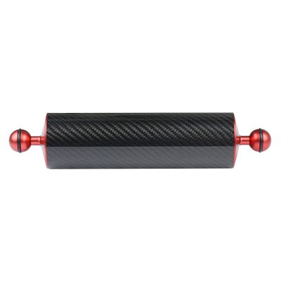 BGNing 1" Dual Ball Underwater Carbon Fiber Buoyancy Aquatic Arm D60mm 110-550g Floating Diving DSLR Action Camera Tray Cage Extension (12 inches,Red)