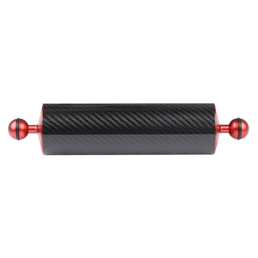 BGNing 1" Dual Ball Underwater Carbon Fiber Buoyancy Aquatic Arm D60mm 110-550g Floating Diving DSLR Action Camera Tray Cage Extension (12 inches,Red)