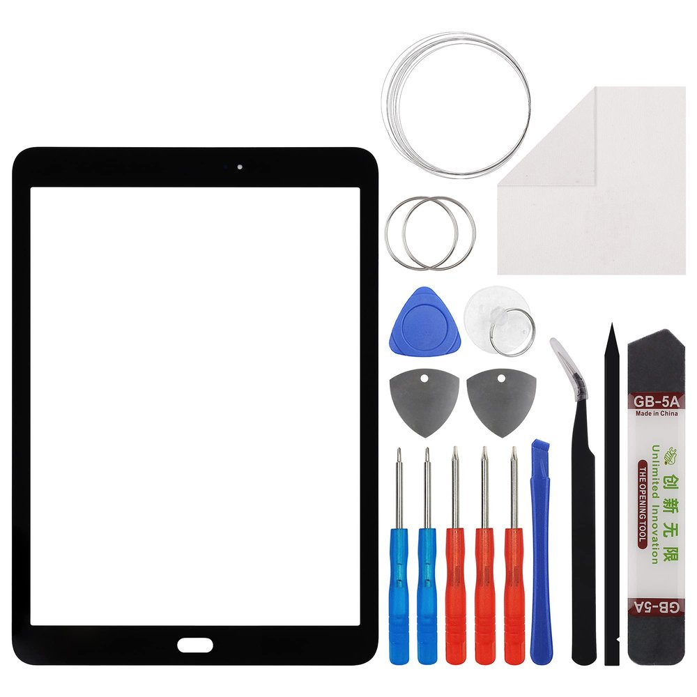Duotipa Front Glass Screen Replacement Compatible with Samsung Galaxy Tab S3 9.7Front Outer Lens Glass Screen for SM-T820, SM-T825, SM-T825Y 9.7" with Tools-No LCD Screen and Touch Digitizer