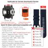 Abanen Quick Easy Fit 22mm Leather Watch Bands for Fenix 6 / Fenix 5, Genuine Leather with Silicone Sweatproof Wrist Strap for Garmin Fenix 6 Pro/Sapphire,Approach S62/S60,Instinct,Quatix 6/5 (Blue) view 3