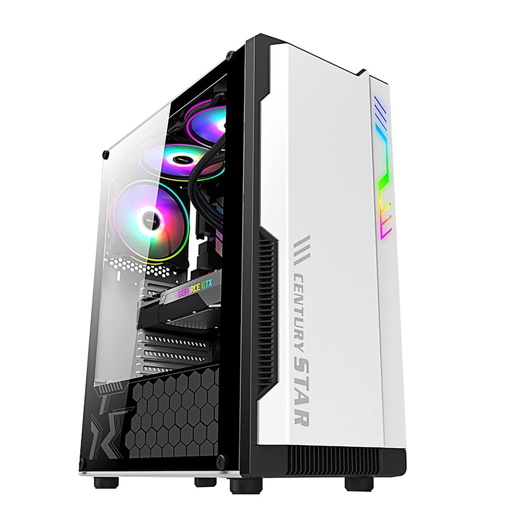 BBNB Computer Cases,Mid-Tower PC Gaming Case ATX/M-ATX/ITX - Front I/O USB 3.0 Port - Acrylic Glass Side Panel - Cable Management System (Color : White)