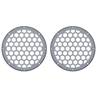 Advanblack x XBS Color Matched HEX 6.5'' Speaker Grills(2 pcs) Fit for Harley Touring Lower Fairing 6 1/2 Speakers (Gauntlet Grey Metallic)