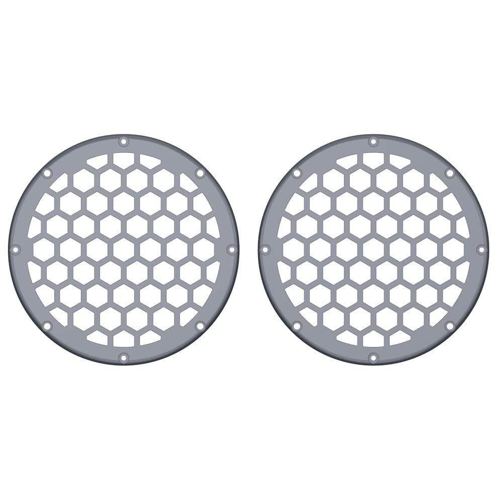 Advanblack x XBS Color Matched HEX 6.5'' Speaker Grills(2 pcs) Fit for Harley Touring Lower Fairing 6 1/2 Speakers (Gauntlet Grey Metallic)
