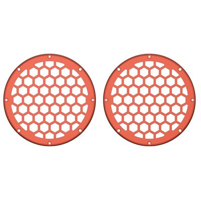 Advanblack x XBS Color Matched HEX 6.5'' Speaker Grills(2 pcs) Fit for Harley Touring Lower Fairing 6 1/2 Speakers (Orange Lava)