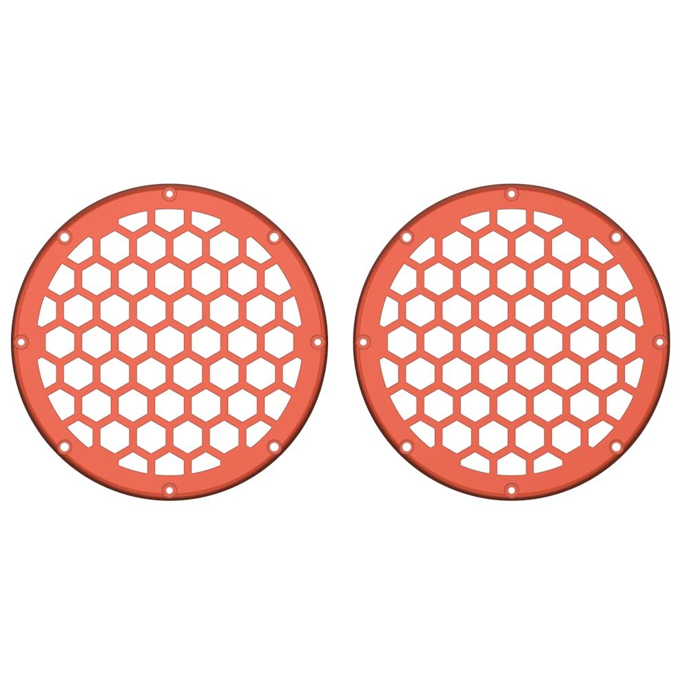 Advanblack x XBS Color Matched HEX 6.5'' Speaker Grills(2 pcs) Fit for Harley Touring Lower Fairing 6 1/2 Speakers (Orange Lava)