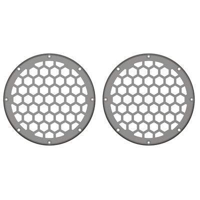 Advanblack x XBS Color Matched HEX 6.5'' Speaker Grills(2 pcs) Fit for Harley Touring Lower Fairing 6 1/2 Speakers (Billet Silver)
