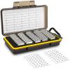 40 Slots Memory Card Case + 120 Count Card Labels: Camera Memory Card Holder Organizer with Memory Card Labels for SD SDHC SDXC Cfexpress Card view 2